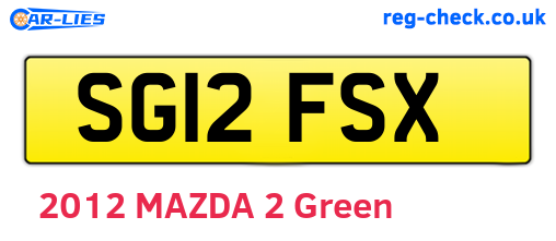 SG12FSX are the vehicle registration plates.