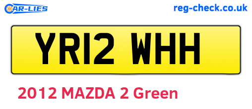 YR12WHH are the vehicle registration plates.