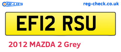EF12RSU are the vehicle registration plates.