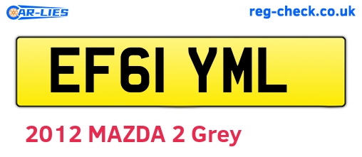 EF61YML are the vehicle registration plates.