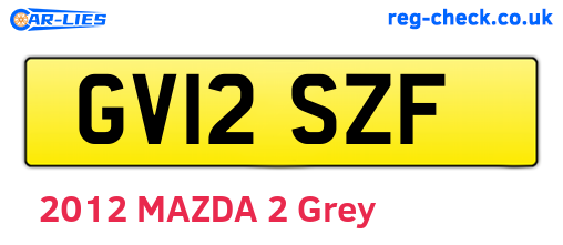 GV12SZF are the vehicle registration plates.