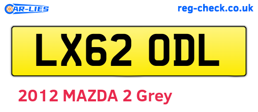 LX62ODL are the vehicle registration plates.