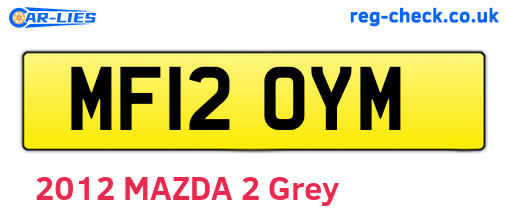 MF12OYM are the vehicle registration plates.