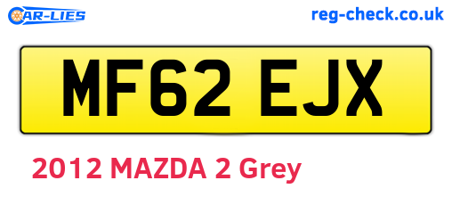 MF62EJX are the vehicle registration plates.