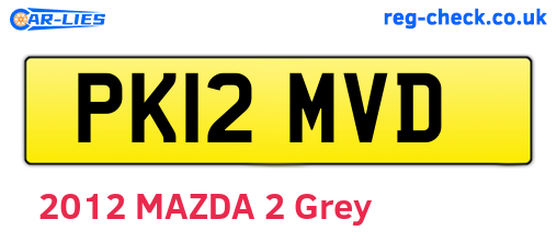 PK12MVD are the vehicle registration plates.