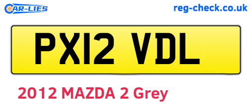 PX12VDL are the vehicle registration plates.