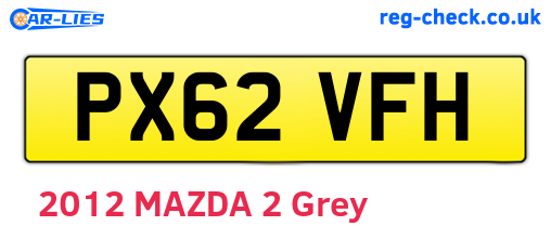 PX62VFH are the vehicle registration plates.