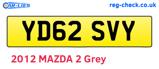 YD62SVY are the vehicle registration plates.