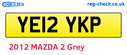 YE12YKP are the vehicle registration plates.