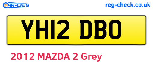 YH12DBO are the vehicle registration plates.
