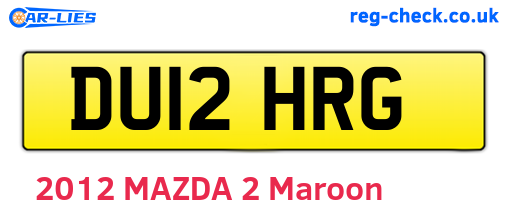DU12HRG are the vehicle registration plates.