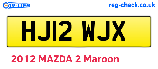 HJ12WJX are the vehicle registration plates.