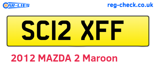 SC12XFF are the vehicle registration plates.