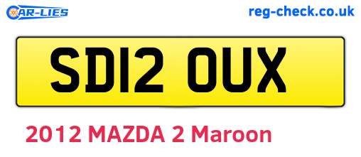 SD12OUX are the vehicle registration plates.