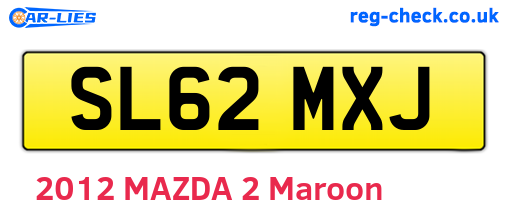 SL62MXJ are the vehicle registration plates.