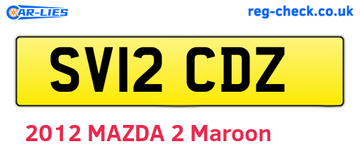 SV12CDZ are the vehicle registration plates.