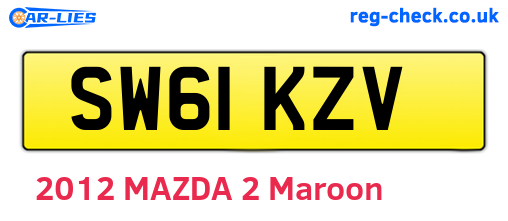 SW61KZV are the vehicle registration plates.