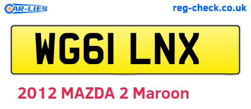 WG61LNX are the vehicle registration plates.