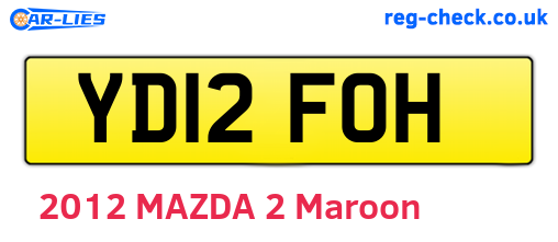 YD12FOH are the vehicle registration plates.