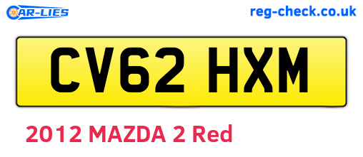 CV62HXM are the vehicle registration plates.