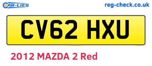 CV62HXU are the vehicle registration plates.