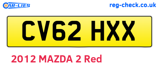CV62HXX are the vehicle registration plates.