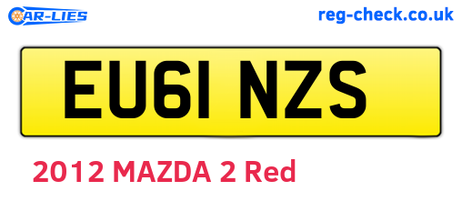 EU61NZS are the vehicle registration plates.