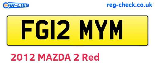 FG12MYM are the vehicle registration plates.