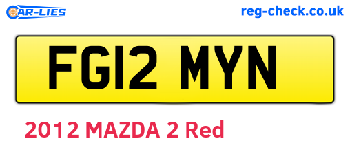 FG12MYN are the vehicle registration plates.