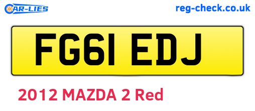 FG61EDJ are the vehicle registration plates.