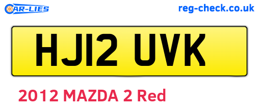 HJ12UVK are the vehicle registration plates.