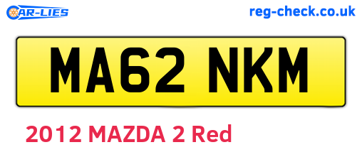 MA62NKM are the vehicle registration plates.