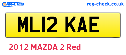 ML12KAE are the vehicle registration plates.