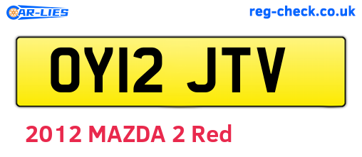 OY12JTV are the vehicle registration plates.