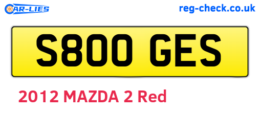 S800GES are the vehicle registration plates.
