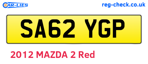 SA62YGP are the vehicle registration plates.