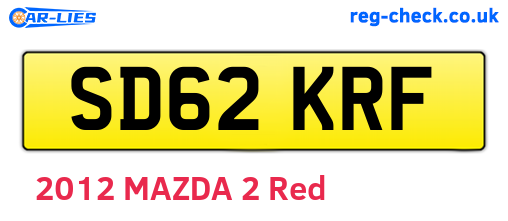 SD62KRF are the vehicle registration plates.