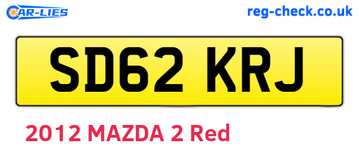 SD62KRJ are the vehicle registration plates.