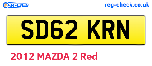 SD62KRN are the vehicle registration plates.