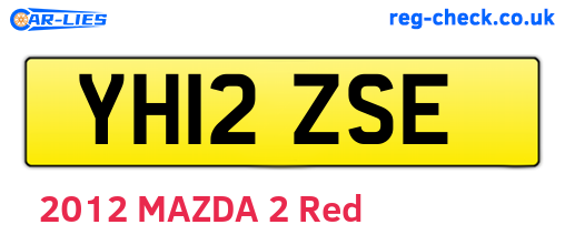 YH12ZSE are the vehicle registration plates.