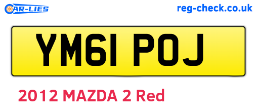 YM61POJ are the vehicle registration plates.