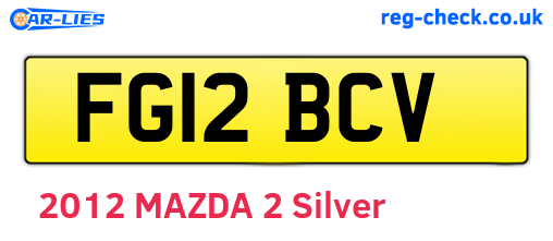FG12BCV are the vehicle registration plates.