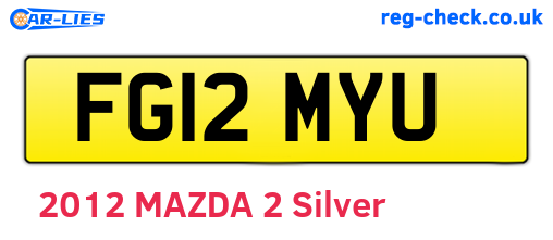 FG12MYU are the vehicle registration plates.