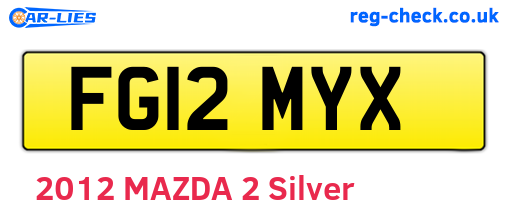 FG12MYX are the vehicle registration plates.