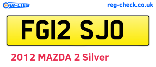 FG12SJO are the vehicle registration plates.