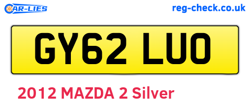 GY62LUO are the vehicle registration plates.