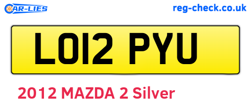 LO12PYU are the vehicle registration plates.