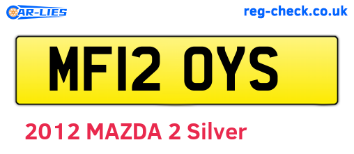 MF12OYS are the vehicle registration plates.