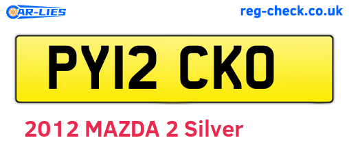 PY12CKO are the vehicle registration plates.