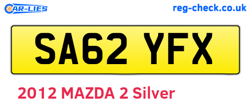 SA62YFX are the vehicle registration plates.